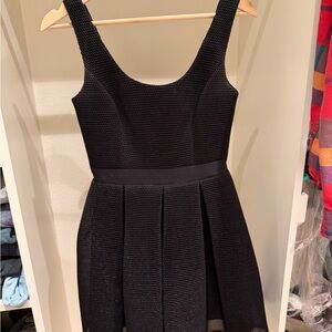 Aidan by Aidan Mattox Black Textured Mini Dress